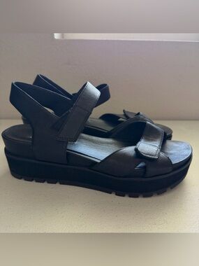Eileen fisher Calo Tumbled Leather Wedge Sandal